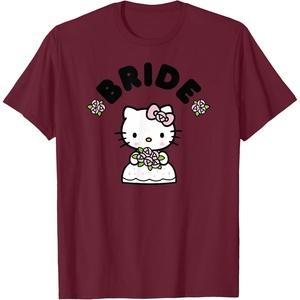 image:imageHello Kitty Bride in Wedding Dress Bridal Wedding TShirtBurgundy