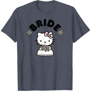 image:imageHello Kitty Bride in Wedding Dress Bridal Wedding TShirtHeather Blue