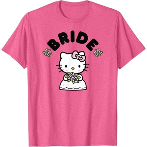 image:imageHello Kitty Bride in Wedding Dress Bridal Wedding TShirtPink Heather
