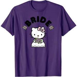 image:imageHello Kitty Bride in Wedding Dress Bridal Wedding TShirtPurple