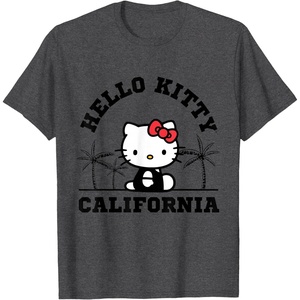 image:imageHello Kitty California Palm Tree Tee Shirt TShirtDark Heather Grey
