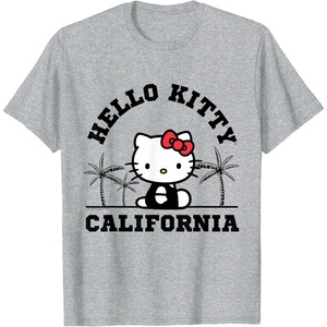image:imageHello Kitty California Palm Tree Tee Shirt TShirtHeather Grey