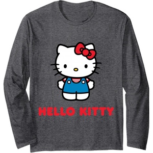 image:imageHello Kitty Character Front and Back Long Sleeve TShirtDark Heather Grey