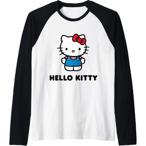 image:imageHello Kitty Character Front and Back Raglan Baseball TeeBlackWhite