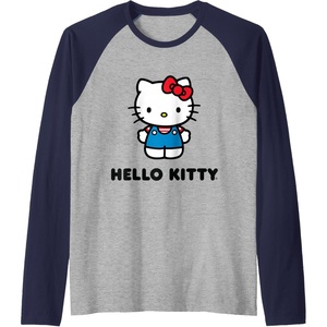 image:imageHello Kitty Character Front and Back Raglan Baseball TeeNavy BlueAthletic Heather