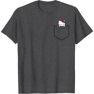 image:imageHello Kitty Chest Pocket TShirtDark Heather Grey