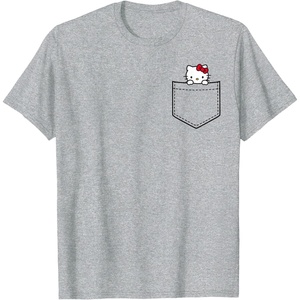 image:imageHello Kitty Chest Pocket TShirtHeather Grey