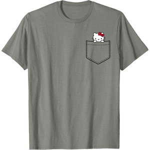 image:imageHello Kitty Chest Pocket TShirtOlive Heather