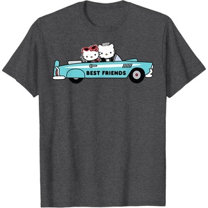 image:imageHello Kitty Dear Daniel Best Friends Classic Car 1950s TShirtDark Heather Grey