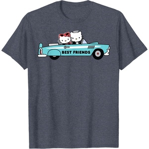 image:imageHello Kitty Dear Daniel Best Friends Classic Car 1950s TShirtHeather Blue