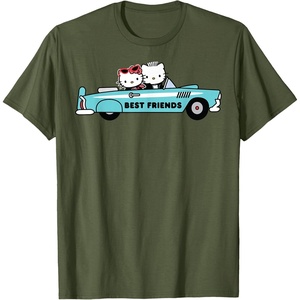 image:imageHello Kitty Dear Daniel Best Friends Classic Car 1950s TShirtOlive Green