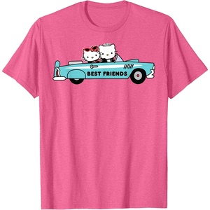 image:imageHello Kitty Dear Daniel Best Friends Classic Car 1950s TShirtPink Heather