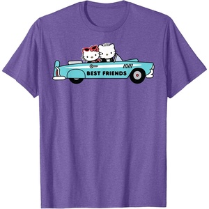 image:imageHello Kitty Dear Daniel Best Friends Classic Car 1950s TShirtPurple Heather