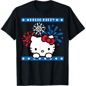image:imageHello Kitty Fireworks 4th of July Red White Blue Americana Women Girls Kids Men TShirtBlack