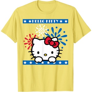 image:imageHello Kitty Fireworks 4th of July Red White Blue Americana Women Girls Kids Men TShirtLemon Yellow