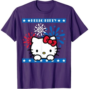 image:imageHello Kitty Fireworks 4th of July Red White Blue Americana Women Girls Kids Men TShirtPurple