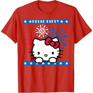 image:imageHello Kitty Fireworks 4th of July Red White Blue Americana Women Girls Kids Men TShirtRed