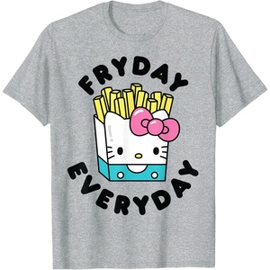 image:imageHello Kitty French Fries Fryday Everyday Friday TShirtHeather Grey