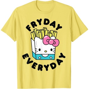 image:imageHello Kitty French Fries Fryday Everyday Friday TShirtLemon Yellow