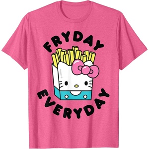 image:imageHello Kitty French Fries Fryday Everyday Friday TShirtPink Heather