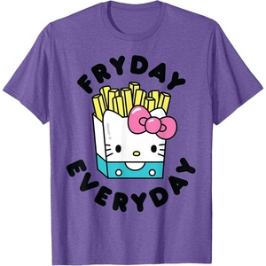 image:imageHello Kitty French Fries Fryday Everyday Friday TShirtPurple Heather