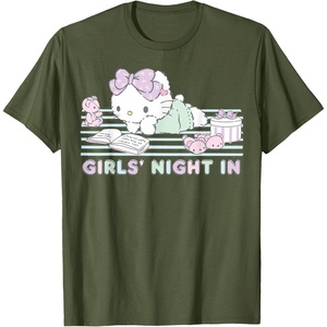 image:imageHello Kitty Girls Night In Reading Short Sleeve TShirtOlive Green