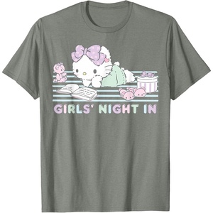 image:imageHello Kitty Girls Night In Reading Short Sleeve TShirtOlive Heather
