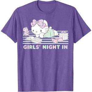 image:imageHello Kitty Girls Night In Reading Short Sleeve TShirtPurple Heather