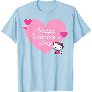 image:imageHello Kitty Happy Valentines Day TShirt SmallBaby Blue