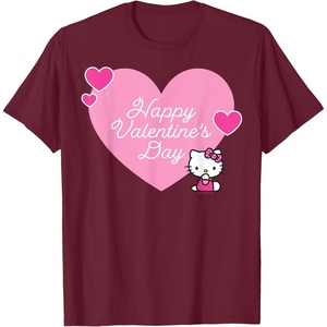 image:imageHello Kitty Happy Valentines Day TShirt SmallBurgundy