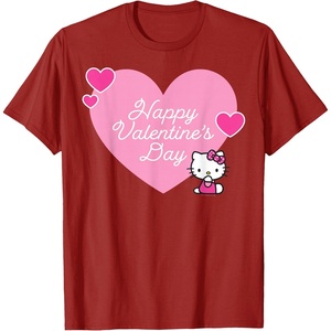 image:imageHello Kitty Happy Valentines Day TShirt SmallCranberry Red
