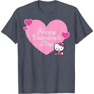 image:imageHello Kitty Happy Valentines Day TShirt SmallHeather Blue