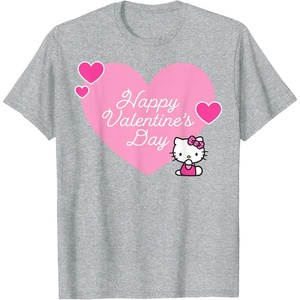 image:imageHello Kitty Happy Valentines Day TShirt SmallHeather Grey
