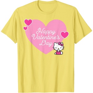 image:imageHello Kitty Happy Valentines Day TShirt SmallLemon Yellow