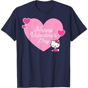 image:imageHello Kitty Happy Valentines Day TShirt SmallNavy Blue