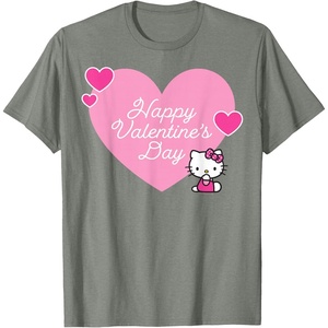 image:imageHello Kitty Happy Valentines Day TShirt SmallOlive Heather