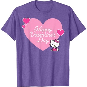image:imageHello Kitty Happy Valentines Day TShirt SmallPurple Heather