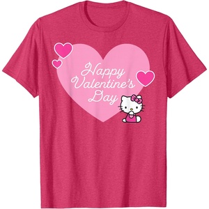 image:imageHello Kitty Happy Valentines Day TShirt SmallRed Heather