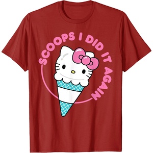 image:imageHello Kitty Ice Cream Cone Scoops I Did It Again TShirtCranberry Red