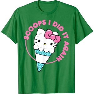 image:imageHello Kitty Ice Cream Cone Scoops I Did It Again TShirtKelly Green