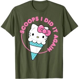image:imageHello Kitty Ice Cream Cone Scoops I Did It Again TShirtOlive Green