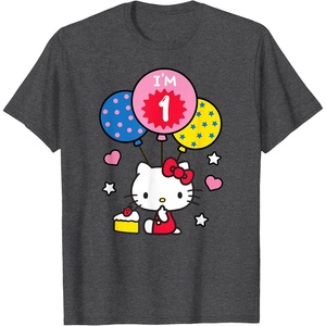 image:imageHello Kitty Im 1 Birthday Tee TShirtDark Heather Grey
