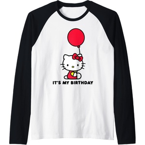 image:imageHello Kitty Its My Birthday Raglan Baseball TeeBlackWhite