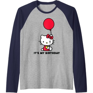 image:imageHello Kitty Its My Birthday Raglan Baseball TeeNavy BlueAthletic Heather