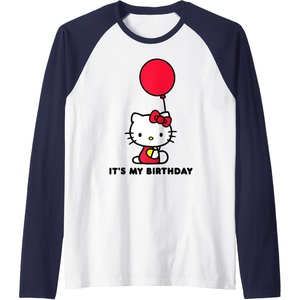 image:imageHello Kitty Its My Birthday Raglan Baseball TeeNavy BlueWhite