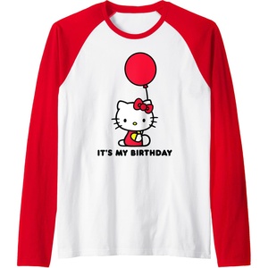 image:imageHello Kitty Its My Birthday Raglan Baseball TeeRedWhite