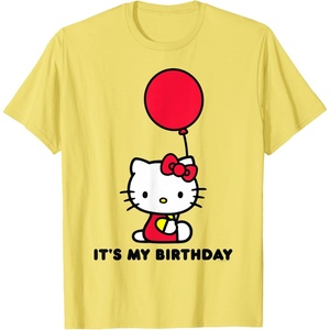 image:imageHello Kitty Its My Birthday TShirt SmallLemon Yellow