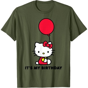 image:imageHello Kitty Its My Birthday TShirt SmallOlive Green