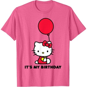 image:imageHello Kitty Its My Birthday TShirt SmallPink Heather