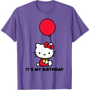image:imageHello Kitty Its My Birthday TShirt SmallPurple Heather